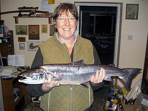 Sheila Smith with her 10lb Salmon
