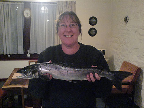 Sheila with her Salmon